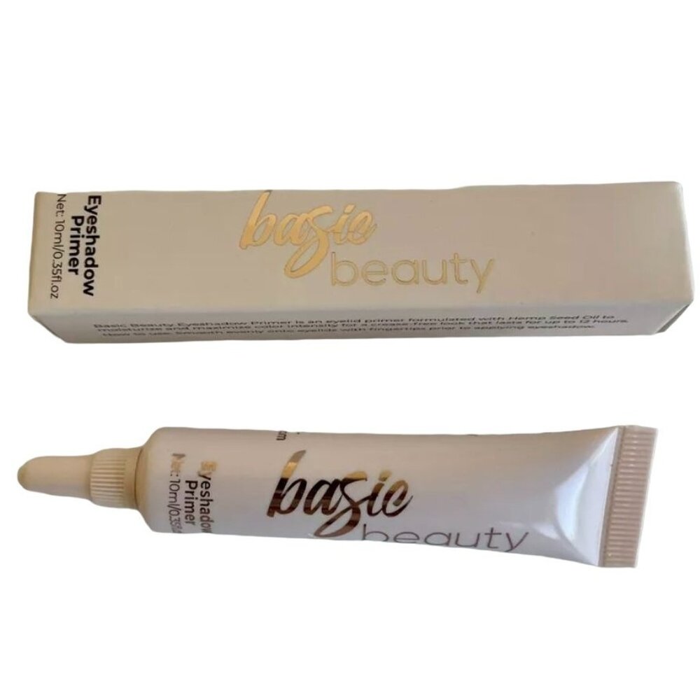 Basic Beauty Eyeshadow Primer Crease Free Long Lasting Over 12 Hours 0.35oz 10mL